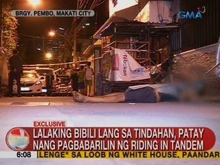UB: Lalaking bibili lang sa tindahan, patay nang pagbabarilin ng riding in tandem sa Makati