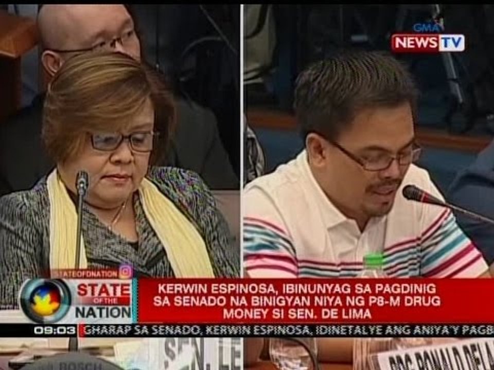 Kerwin Espinosa, idinetalye sa senado ang aniya'y pagbibigay niya ng pera kay Sen. Leila de Lima