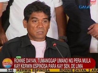 UB: Ronnie Dayan, tumanggap umano ng pera mula kay Kerwin Espinosa para kay Sen. De Lima