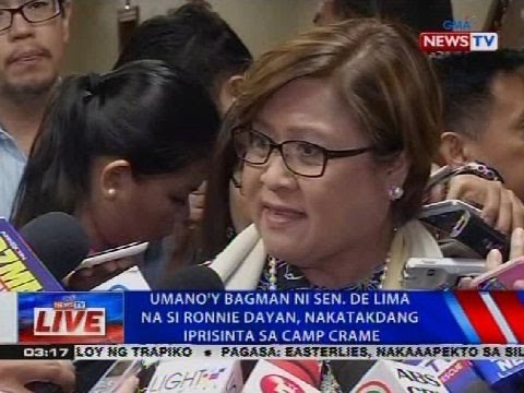 Umano'y bagman ni Sen. de Lima na si Ronnie Dayan, nakatakdang iprisinta sa Camp Crame