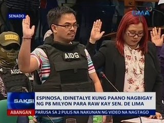 Kerwin Espinosa, idinetalye kung paano umano nagbigay ng P8 milyon para kay Sen. de Lima