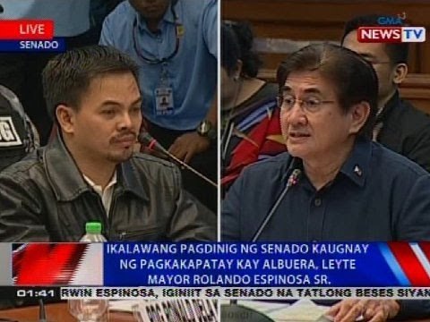 Pagdinig ng Senado kaugnay sa pagkakapatay kay Albuera Mayor Rolando Espinosa Sr.