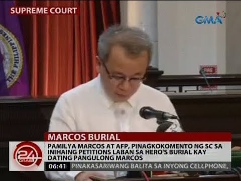 Pamilya Marcos at AFP, pinagkokomento ng SC sa inihaing petitions laban sa hero's burial kay Marcos