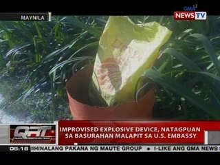 QRT: EID, natagpuan sa basurahan malapit sa U.S. Embassy