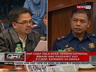 QRT: PNP Chief Dela Rosa: Kerwin Espinosa, binawi ang pagdawit kay P/Cinsp. Espedino sa droga