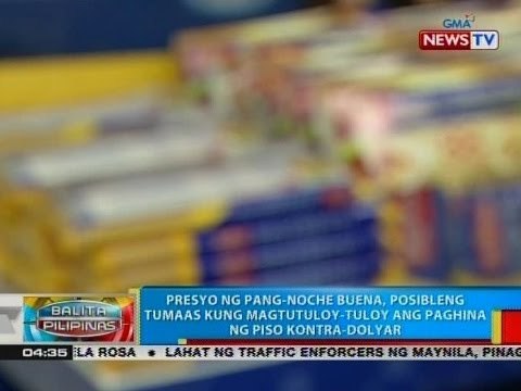 Presyo ng pang-noche buena, posibleng tumaas kung magtutuloy-tuloy ang paghina ng piso kontra-dolyar