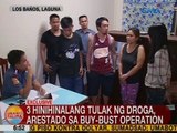 UB: 3 hinihinalang tulak ng droga, arestado sa buy bust operation sa Los Baños, Laguna