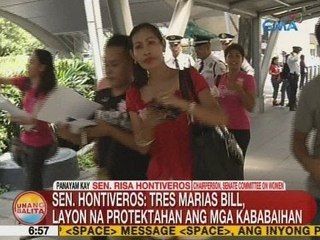 UB: Sen. Hontiveros: Tres Marias Bill, layon na protektahan ang mga kababaihan