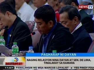 BT: Naging relasyon nina Dayan at Sen. De Lima, tinalakay sa Kamara