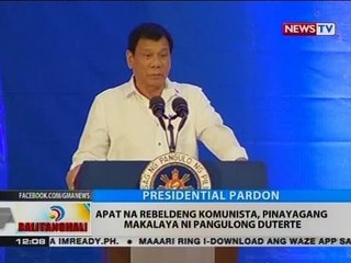 BT: Apat na rebeldeng komunista, pinayang makalaya ni Pang. Dutrete
