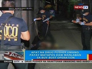 Apat na drug pusher umano, patay matapos daw manlaban sa buy-bust operation