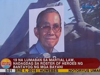 UB: 19 na lumaban sa Martial Law, nadagdag sa  Roster of Heroes ng Bantayog ng mga Bayani