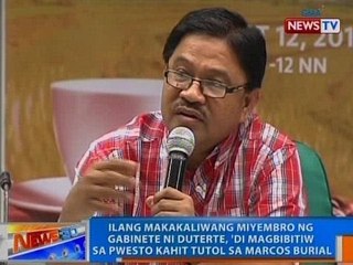 Ilang makakaliwang miyembro ng gabinete, 'di magbibitiw sa pwesto kahit tutol sa Marcos burial