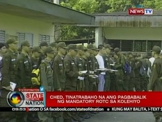 Sona: CHED, tinatrabaho na ang pagbabalik ng   mandatory ROTC sa kolehiyo