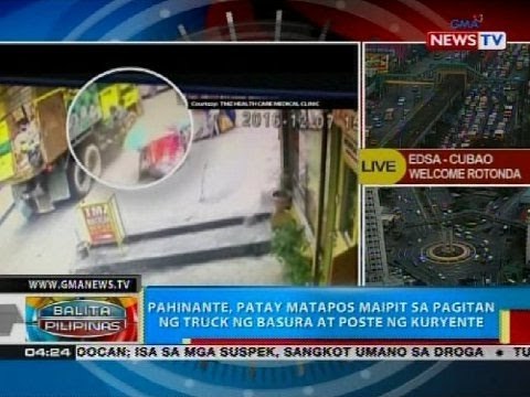 Pahinante, patay matapos maipit sa pagitan ng truck ng basura at poste ng kuryente