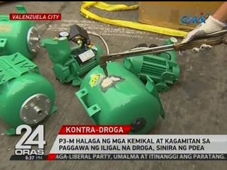 24 Oras: P3-M halaga ng mga kemikal at kagamitan sa   paggawa ng iligal na droga, sinira ng PDEA