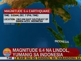 UB: Magnitude 6.4 na lindol, yumanig sa Indonesia