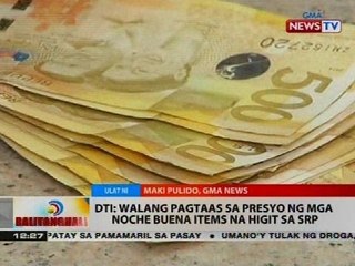 BT: DTI: Walang pagtaas sa presyo ng mga noche buena items na higit sa SRP