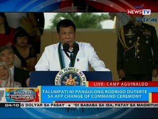 Talumpati ni Pangulong Rodrigo Duterte sa AFP Change of Command ceremony