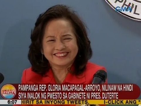 UB: Pampanga Rep. Arroyo, nilinaw na hindi siya inalok ng pwesto sa gabinete ni Pres. Duterte