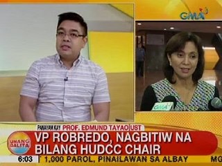 UB: Robredo, nagbitiw na bilang HUDCC chair