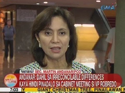Andanar: Dahil sa irreconcilable differences kaya hindi pinadalo sa cabinet meeting si VP Robredo