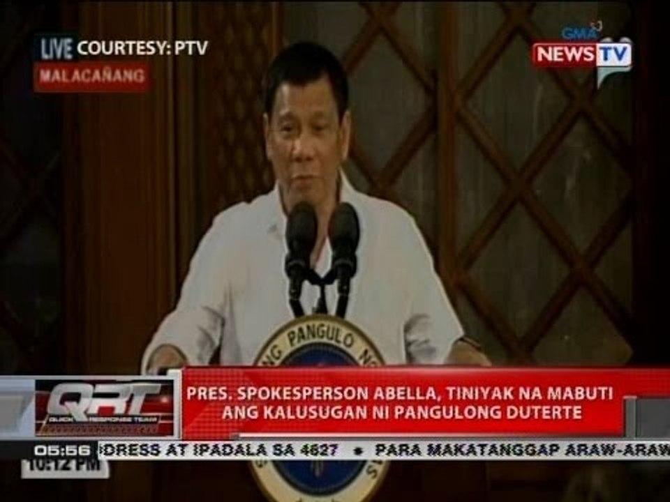 QRT: Pres. spokesperson Abella, tiniyak na mabuti ang kalusugan ni Pang. Duterte