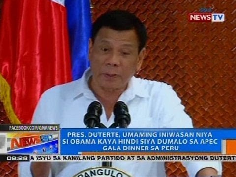 Pres. Duterte, umaming iniwasan niya si Obama kaya hindi siya dumalo sa APEC Gala dinner sa Peru