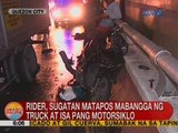 UB: Rider, sugatan matapos mabangga ng truck at isa pang motorsiklo