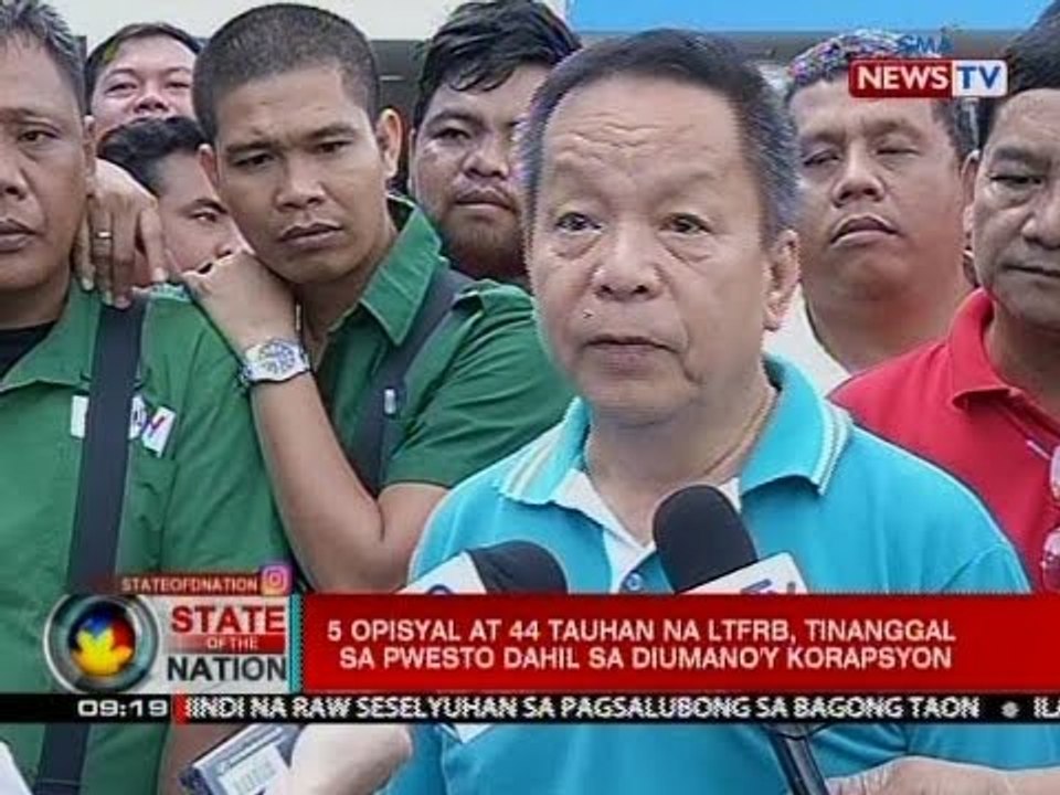 5 opisyal at 44 tauhan ng LTFRB, sibak kaugnay ng pag-issue ng mga umano'y iligal na prangkisa