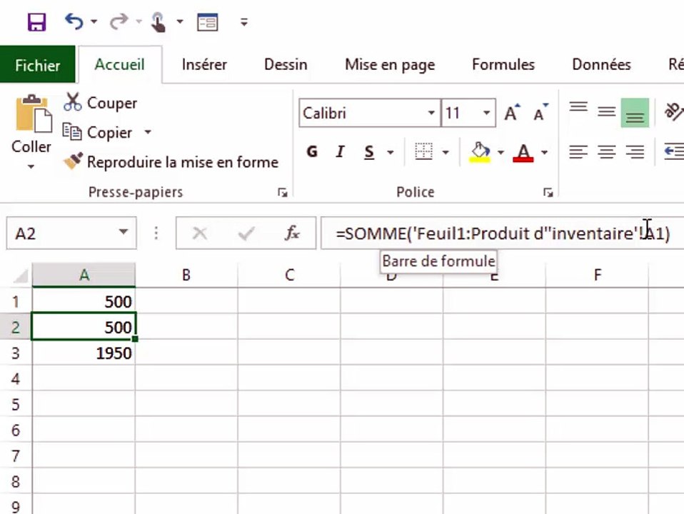Excel - Formule 3D (plusieurs feuilles de calcul)