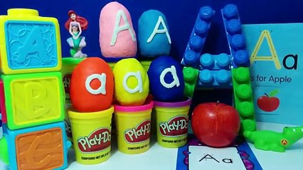 The Letter A with 6 ABC Surprise Eggs - A is for Apple Alligator Anna Ariel Aurora