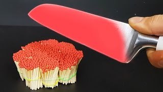 EXPERIMENT Glowing 1000 degree KNIFE VS MATCHES