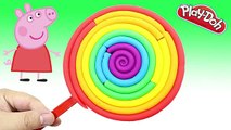 PLAY DOH!!- creations rainbow lollipop popsicle ice cream with peppa pig español toys