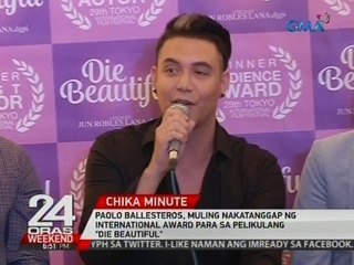 Paolo Ballesteros, muling nakatanggap ng International Award para sa pelikulang "Die Beautiful"