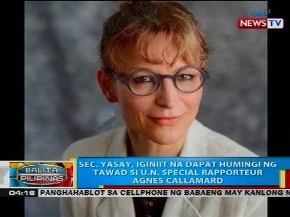 Sec. Yasay, iginiit na dapat humingi ng tawad si U.N. Special Rapporteur Agnes Callamard