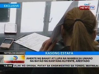 BT: Ahente ng bahay at lupa na nambulsa umano ng bayad ng kanyang kliyente, arestado
