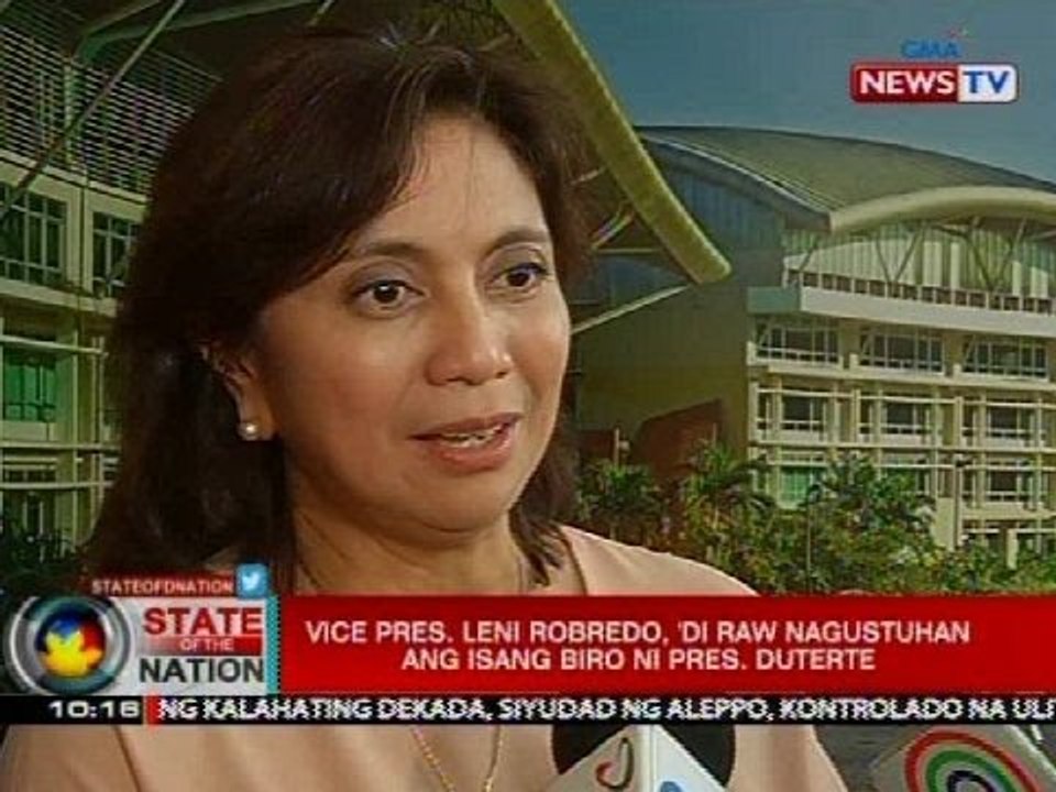 Vice Pres. Robredo, 'di raw nagusutuhan ang isang biro ni Pres. Duterte