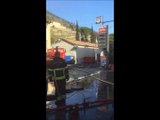 Les images de la station-service, détruite par les flammes à Sospel