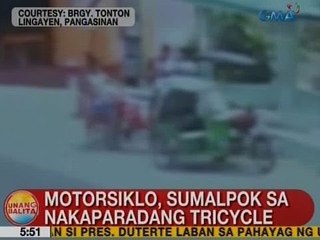 UB: Motorsiklo, sumalpok sa nakaparadang tricycle sa Pangasinan