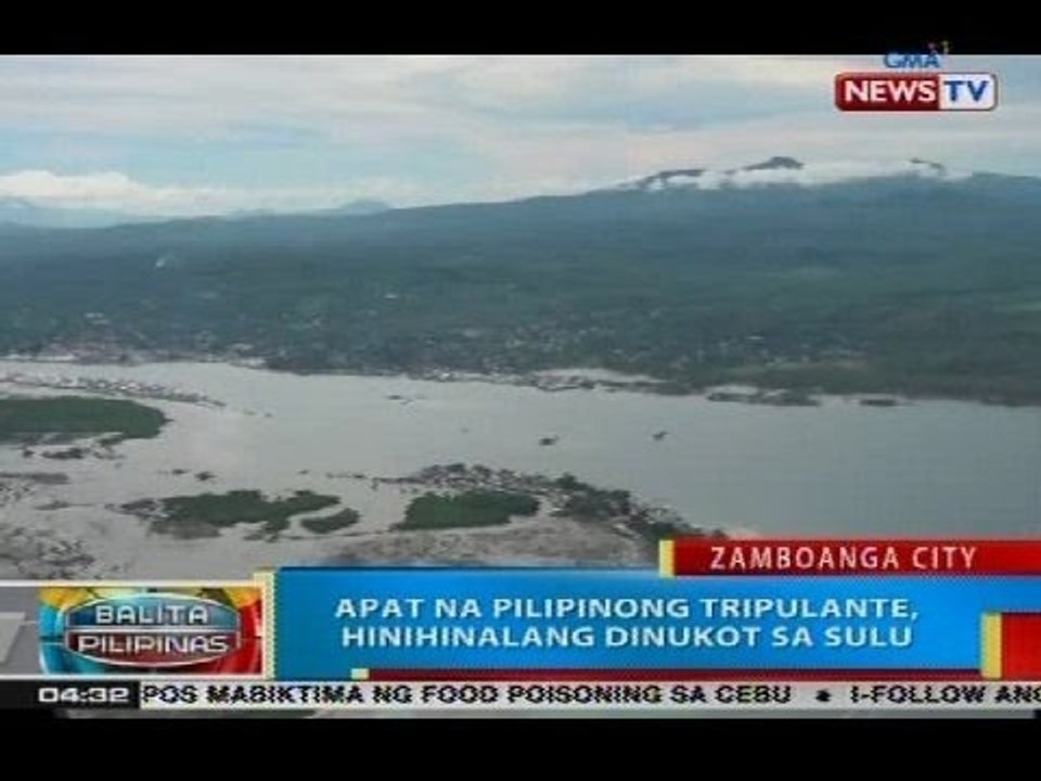 Apat na Pilipinong tripulante, hinihinalang dinukot sa Sulu