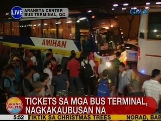 UB: Tickets sa mga bus terminal, nagkakaubusan na