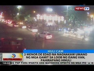 2 menor de edad na nagnakaw umano ng mga gamit sa loob ng isang van, pahirapang hinuli