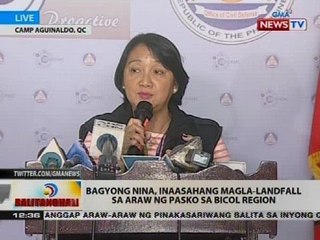 BT: Bagyong Nina, inaasahang magla-landfall sa araw ng Pasko sa Bicol Region