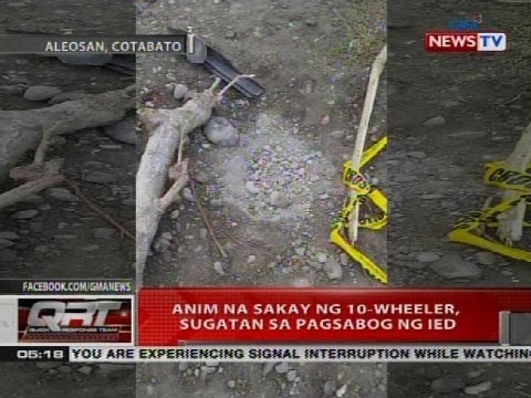 QRT: Anim na sakay ng 10-wheeler, sugatan sa pagsabog ng IED