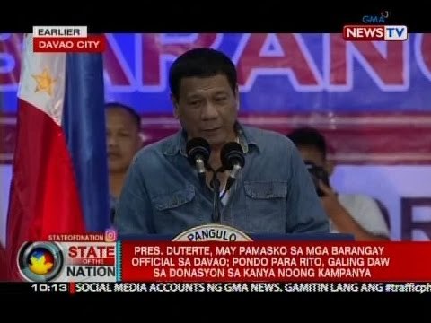 SONA: Pres. Duterte, may pamasko sa mga barangay official sa Davao