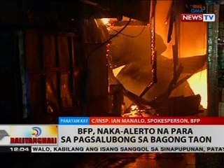 BT: BFP, naka-alerto na para sa pagsalubong sa Bagong Taon