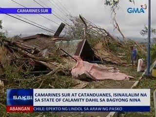 Descargar video: Camarines Sur at Catanduanes, isinailalim na sa State of Calamity dahil sa Bagyong Nina