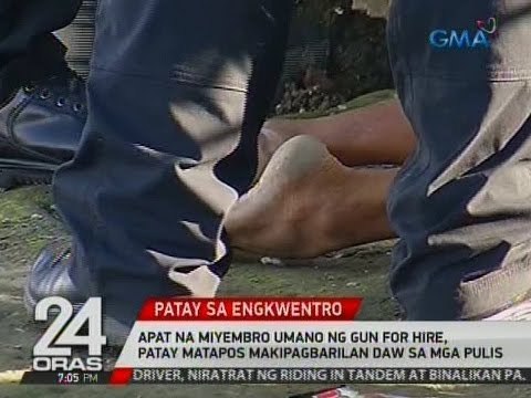 Apat na miyembro umano ng gun for hire, patay matapos makipagbarilan daw sa mga pulis