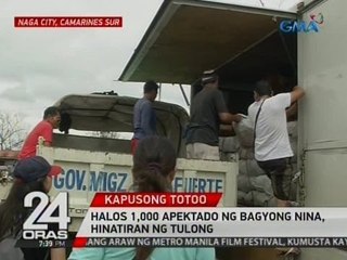 Halos 1,000 apektado ng Bagyong Nina, hinatiran ng tulong